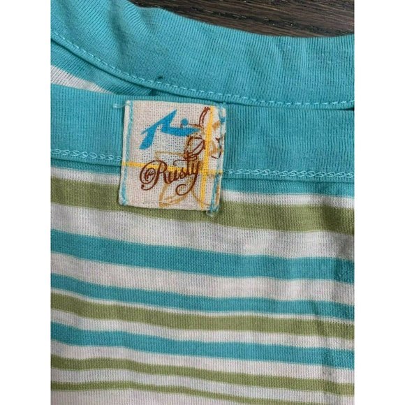 RUSTY strip Tank Top Size Large Color Block women's XS - Picture 4 of 7